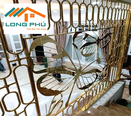 Cầu thang inox mạ màu, thiết kế đẹp năm 2021 tại Thanh Hóa